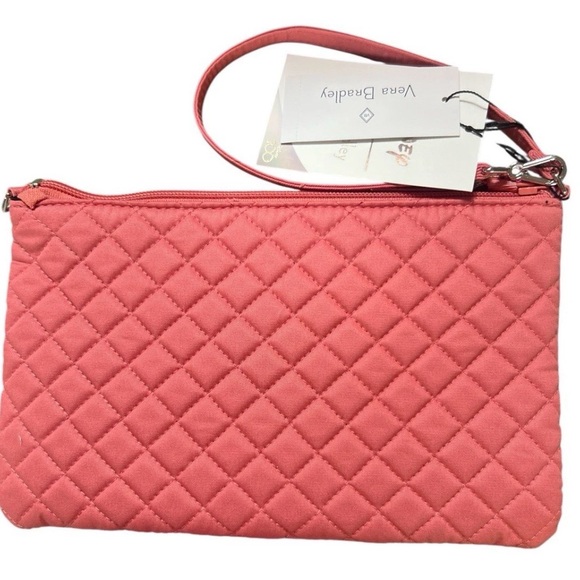 Vera Bradley Disney Bambi Small Vera Coral Tote Bag & RFID Wristlet w/Embroidery - Picture 13 of 14